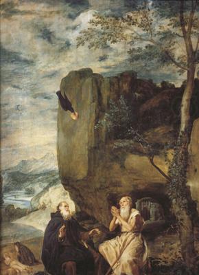 Diego Velazquez St Anthony Abbot and St.paul the Hermit (df01) china oil painting image